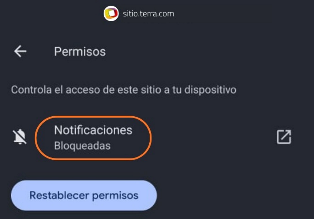 Pantalla de notifcaciones bloqueadas